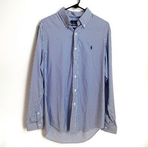 Ralph Lauren Long Sleeve Button Down Polo Dress Shirt - Performance Fit - Medium